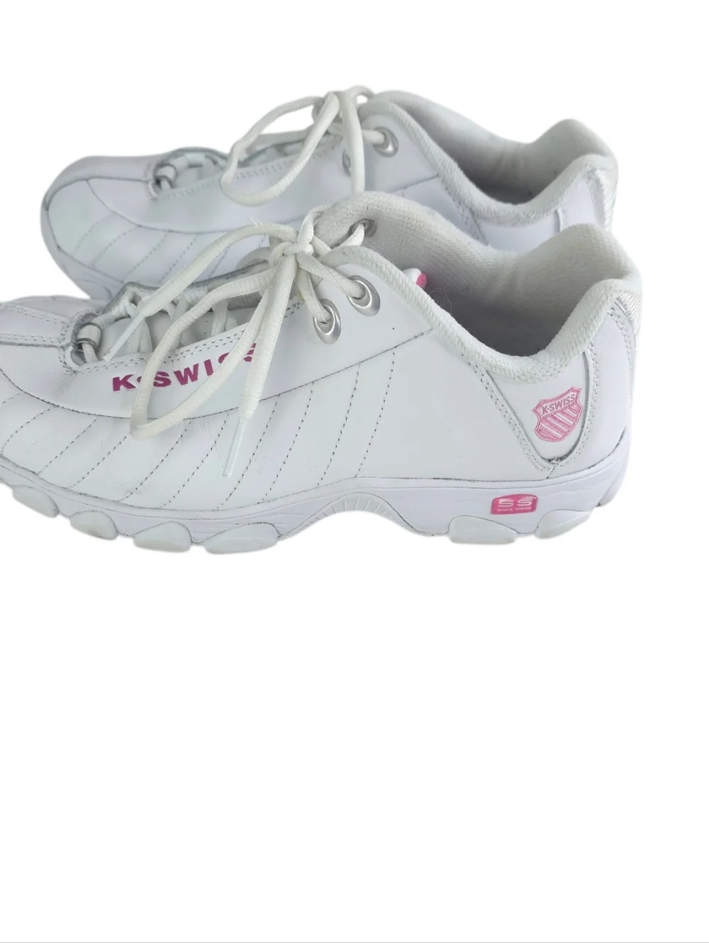 K-Swiss ST329 CMF White And Pink Tennis Shoe Size 9 wide - Picture 6 of 8